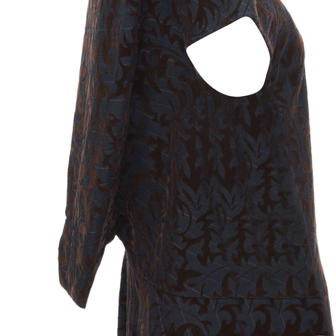 Women's Comme des Garcons pinstripe floral devore A line dress