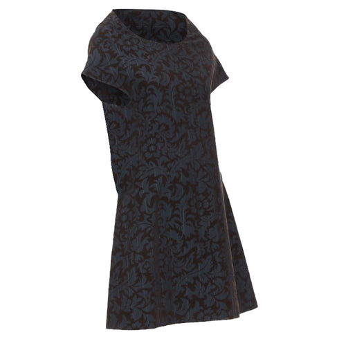 Women's Comme des Garcons pinstripe floral devore A line dress