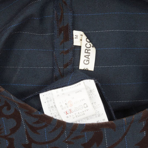 Women's Comme des Garcons pinstripe floral devore A line dress