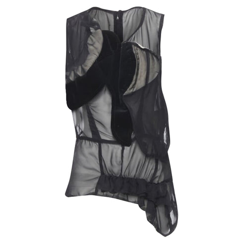 Women's Comme des Garcons velvet patchwork bumps sleeveless vest