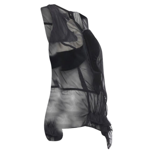 Women's Comme des Garcons velvet patchwork bumps sleeveless vest