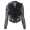 Women's Comme des Garcons sheer pleated ruffle bomber jacket