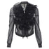 Women's Comme des Garcons sheer pleated ruffle bomber jacket