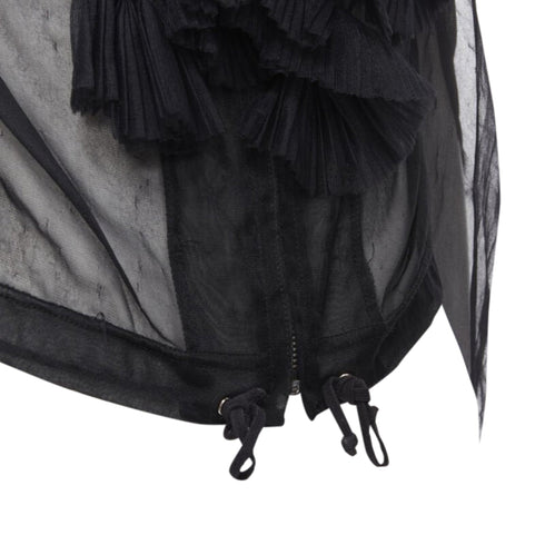 Women's Comme des Garcons sheer pleated ruffle bomber jacket