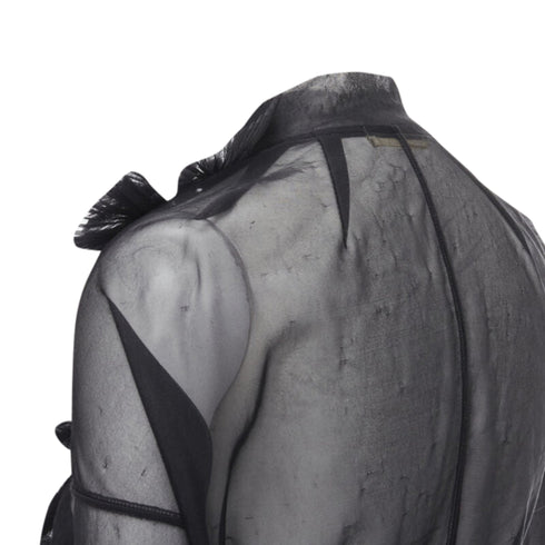 Women's Comme des Garcons sheer pleated ruffle bomber jacket