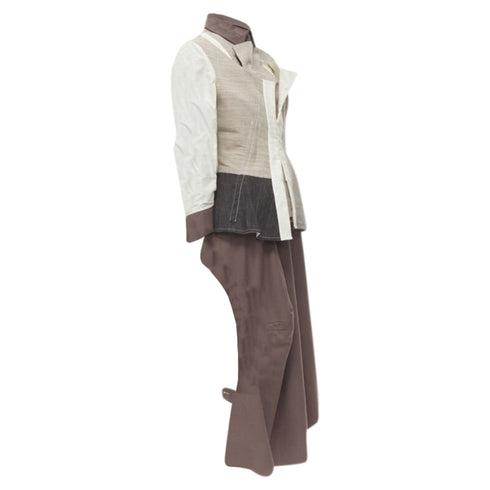 Women's Comme des Garcons patchwork inside out jacket skirt