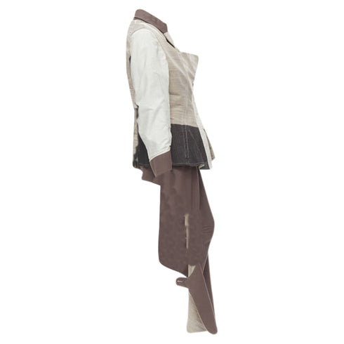 Women's Comme des Garcons patchwork inside out jacket skirt