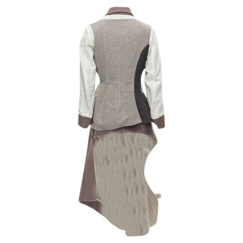 Women's Comme des Garcons patchwork inside out jacket skirt
