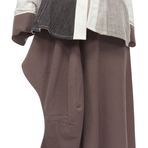 Women's Comme des Garcons patchwork inside out jacket skirt