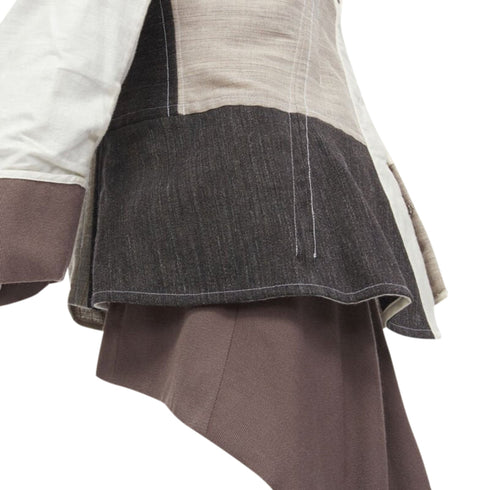 Women's Comme des Garcons patchwork inside out jacket skirt