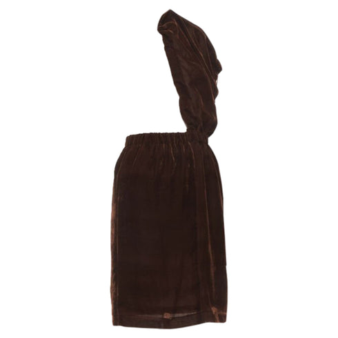 Women's Comme des Garcons velvet drawstring sash knee length skirt