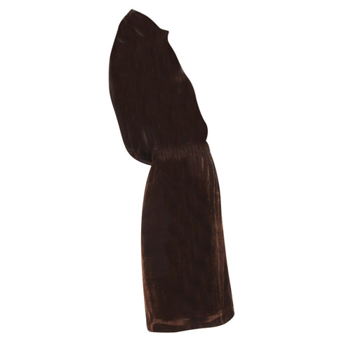 Women's Comme des Garcons velvet drawstring sash knee length skirt