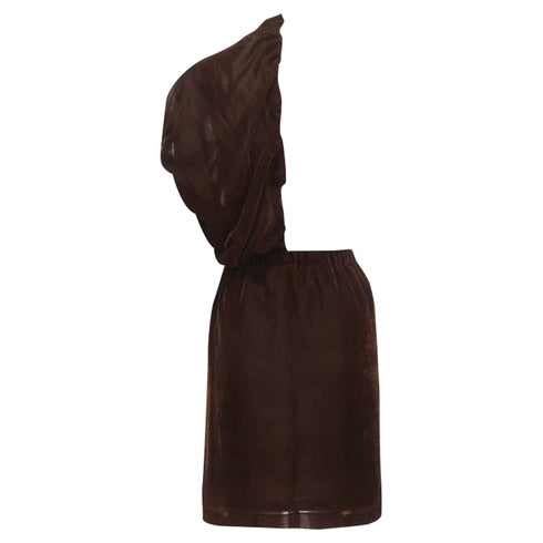 Women's Comme des Garcons velvet drawstring sash knee length skirt
