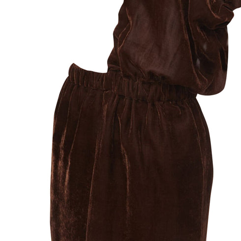 Women's Comme des Garcons velvet drawstring sash knee length skirt