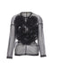 Women's Comme des Garcons pleated fan ruffle sheer top