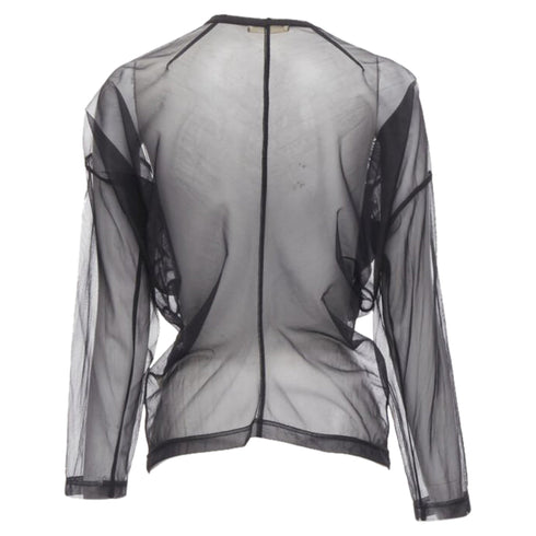 Women's Comme des Garcons pleated fan ruffle sheer top