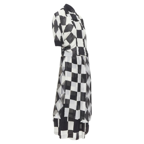 Women's Comme des Garcons chessboard checkered bomber skirt