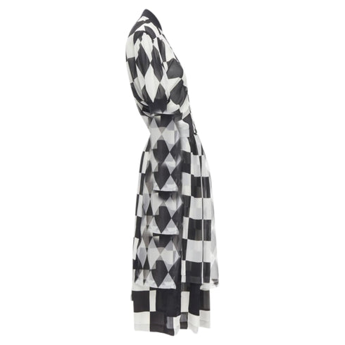 Women's Comme des Garcons chessboard checkered bomber skirt