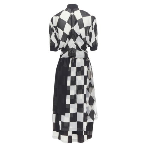 Women's Comme des Garcons chessboard checkered bomber skirt