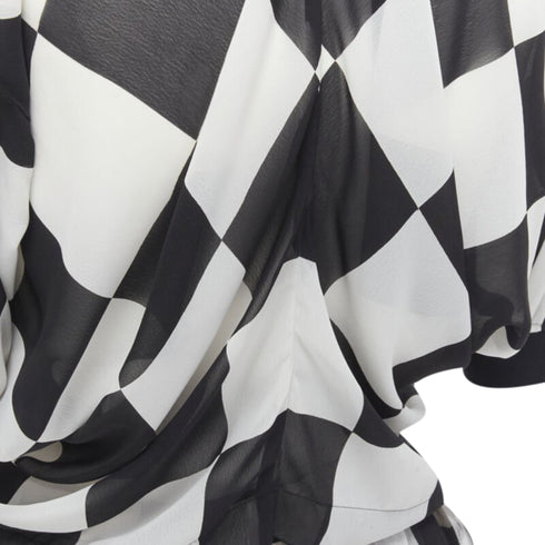 Women's Comme des Garcons chessboard checkered bomber skirt