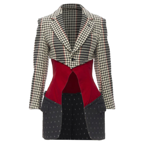 Women's Comme des Garcons tweed velvet jacquard blazer