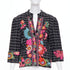 Women's Kenzo grid check wool floral embroidered jacket