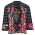Women's Kenzo grid check wool floral embroidered jacket