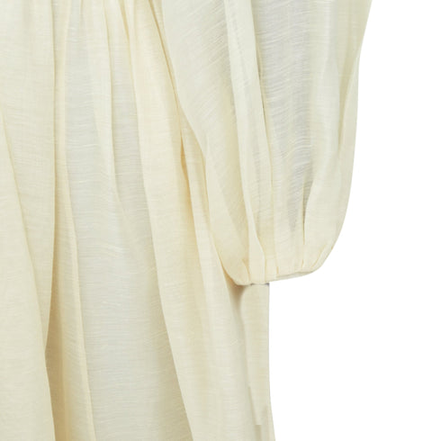 Women's Zimmermann ruffle trim linen silk midi dress