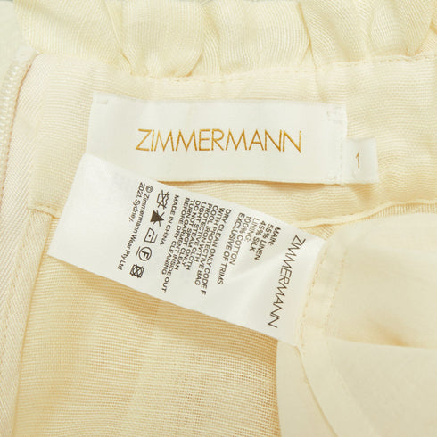 Women's Zimmermann ruffle trim linen silk midi dress