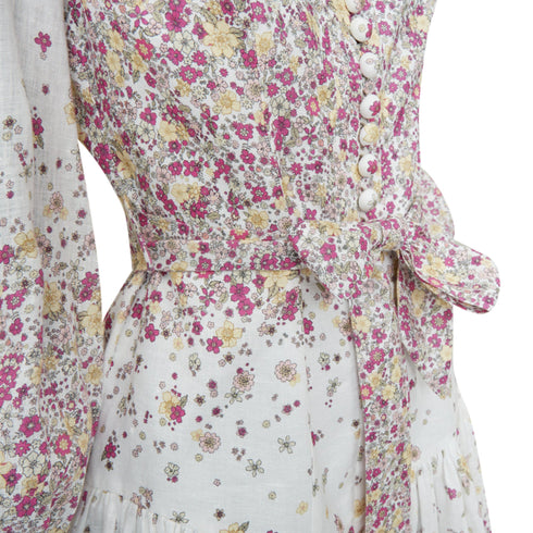 Women's Zimmermann micro flower print linen mini dress