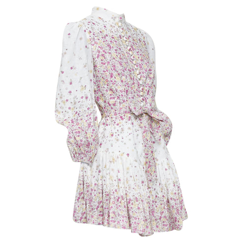 Women's Zimmermann micro flower print linen mini dress