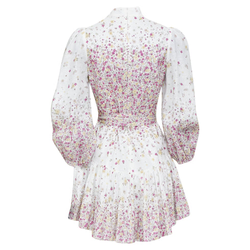 Women's Zimmermann micro flower print linen mini dress