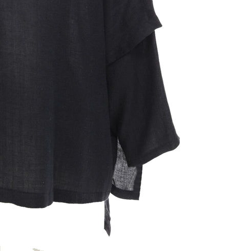 Women's Comme des Garcons linen square shorter back loose top