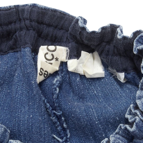 Women's Comme des Garcons washed denim cargo bubble jeans