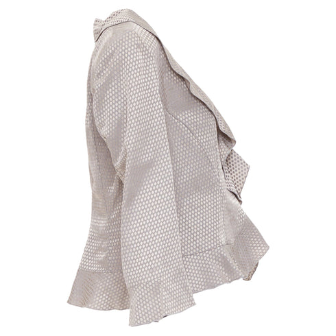 Women's Giorgio Armani honeycomb woven linen blend ruffle jacket