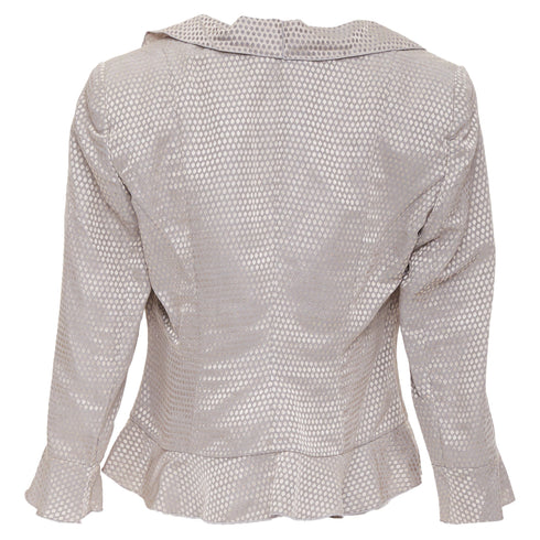 Women's Giorgio Armani honeycomb woven linen blend ruffle jacket