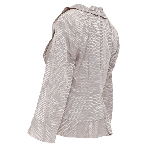 Women's Giorgio Armani honeycomb woven linen blend ruffle jacket