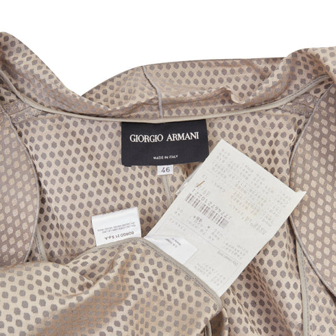 Women's Giorgio Armani honeycomb woven linen blend ruffle jacket