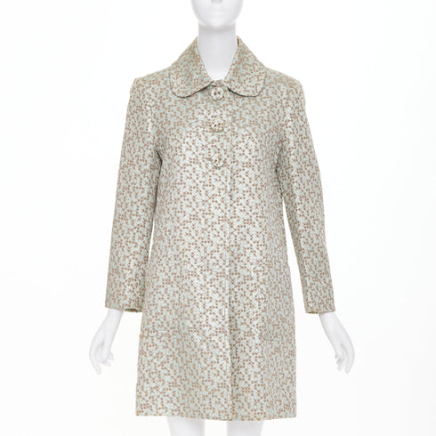 Women's Kenzo metallic floral patterned jacquard coat