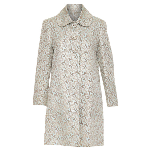 Women's Kenzo metallic floral patterned jacquard coat