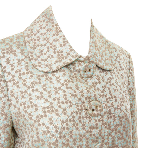 Women's Kenzo metallic floral patterned jacquard coat