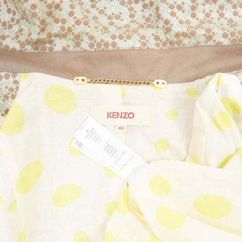 Women's Kenzo metallic floral patterned jacquard coat