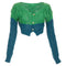 Women's Etro bicolor mixed cable knit cropped cardigan