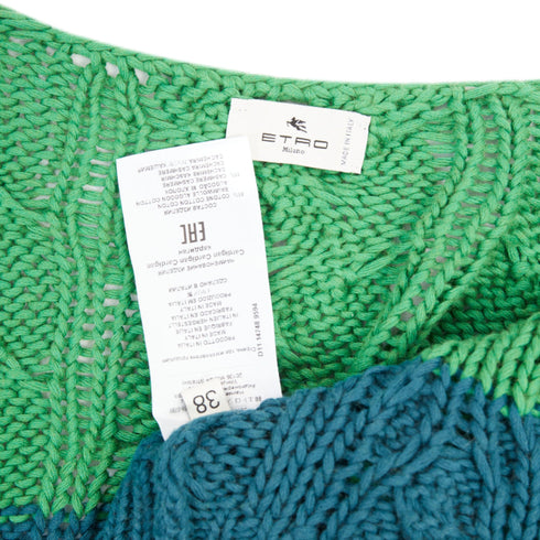 Women's Etro bicolor mixed cable knit cropped cardigan