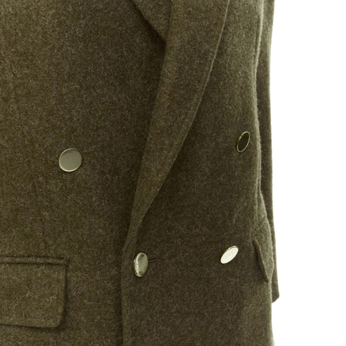 Women's Comme des Garcons moss brown wool felt double breasted blazer