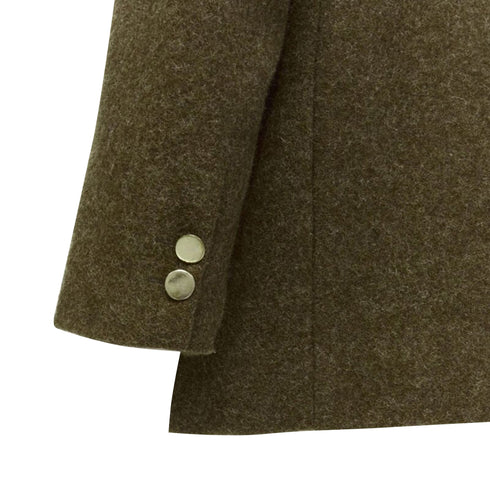 Women's Comme des Garcons moss brown wool felt double breasted blazer