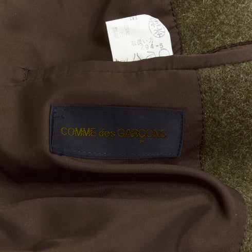 Women's Comme des Garcons moss brown wool felt double breasted blazer