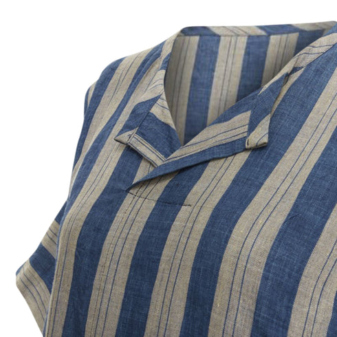Women's Comme des Garcons striped linen boxy fit shirt