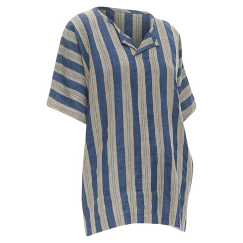 Women's Comme des Garcons striped linen boxy fit shirt