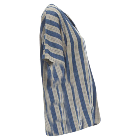 Women's Comme des Garcons striped linen boxy fit shirt